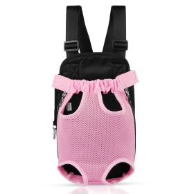 Dog Carrier Backpack Legs Out Front Pet Backpack Carrier Travel Bag Adjustable Shoulder Straps for Hiking Camping Shopping Biking (Option: Pink_M)