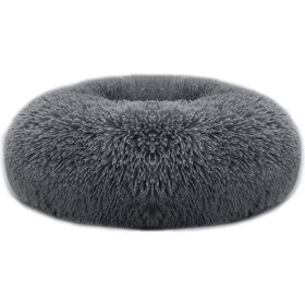 Pet Dog Bed Soft Warm Fleece Puppy Cat Bed Dog Cozy Nest Sofa Bed Cushion For S/M Dog (Option: DGray_L)